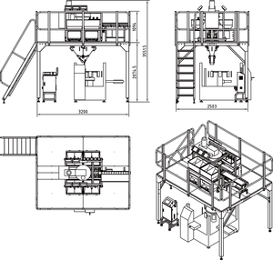 الحبوب والحبوب نظام الوزن والتعبئة والتغليف