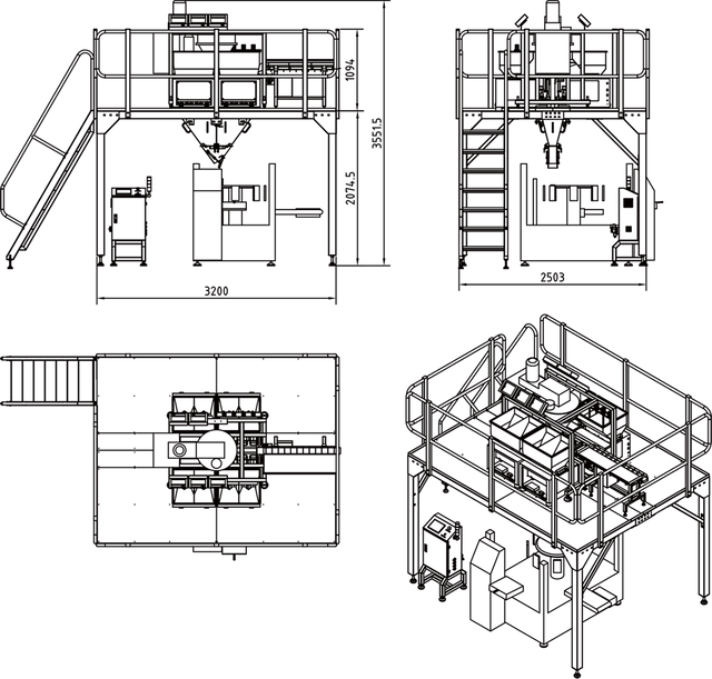 الحبوب والحبوب نظام الوزن والتعبئة والتغليف