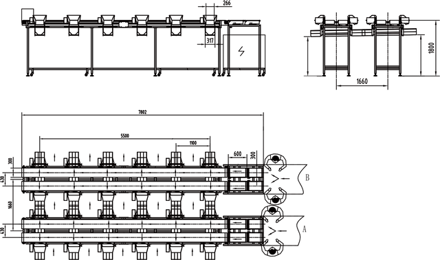 نظام فرز الأسماك الحية ثنائي المسار